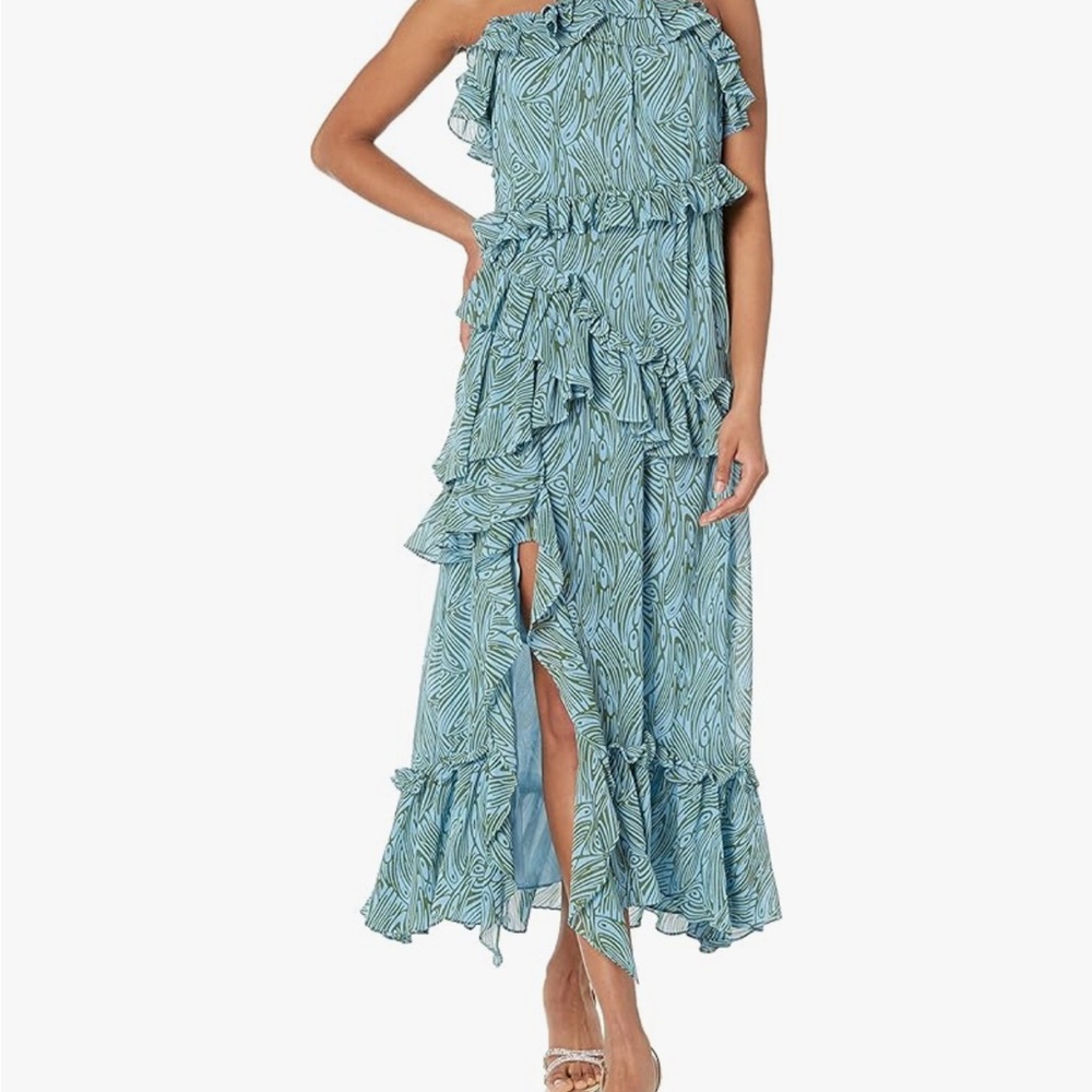 Blue Ruffled Maxi Dress